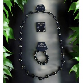 Seasons Jewelry Vanderbilt Commodores Wood Bead Spirit Jewelry Set-Necklace,B