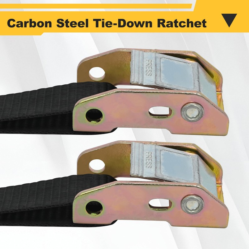 lukar 4 Pack L Track Tie Down Straps Ratchet, 1"