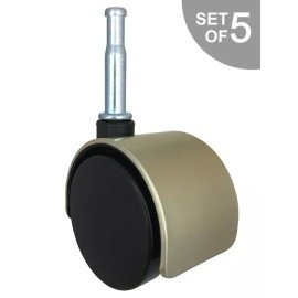 chairpartsonline 2" Brushed Brass Chair Caster w/ Grip Neck Mounting Stem for Socket Insert - Set