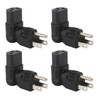 4pcs for NEMA 5‑15P to IEC320 C13 Converter 90 Degree