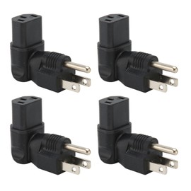 4pcs for NEMA 5‑15P to IEC320 C13 Converter 90 Degree 3 Prong Power Plug Adapter for Laptop Power Adapters