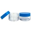 Beauticom 240 Pieces 20G/20ML Round Clear Jars with Blue Lids