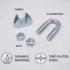 Pack of 4 Wire Rope Clamps M12, Cable Clips, DIN