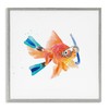Stupell Industries Goldfish Pet Blue Snorkel Gear Funny Swimming Fish,