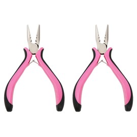 2Pcs Hair Extension 3 Holes Pliers Durable Three-Hole Extensions Tools Mini Pliers Hair Extensions Stainless Steel Hair Extension Pliers for Beads