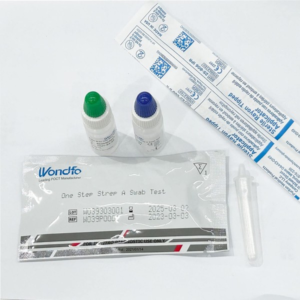 Wondfo Strep A Test Kit Rapid Strep Throat Swab Test, Pack of 5