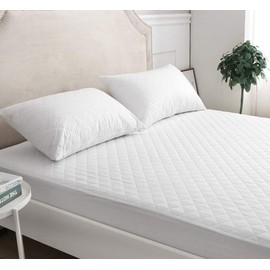 Luxury Nights Quilted Mattress Protector Microfiber - Single 40cm Extra Deep Mattress Topper Anti Allergy and Breathable Fitted Mattress Cover - Not Waterproof (Single)