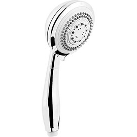 Cornat Monsole TECB3417 Hand Shower Head Diameter 98 mm Chrome-Plated 5 Jet Types: Normal, Soft & Massage Jet Anti-Limescale and Water-Saving Insert Eco Shower Head for Shower and Bathtub