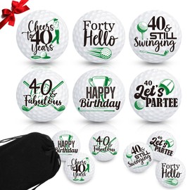 Sonwyoung 6 Pcs Birthday Golf Balls Gift Funny Golfer Gift Set Golf Birthday Set Professional Practice Ball for Men Golfers(40th)