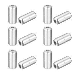 uxcell Shoelace Locks Buckle, 8 x 18mm Aluminum Elastic No Tie Shoe lace Turnbuckle, Glossy Silver Tone 12 Pcs