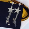 Meteor Star Pendant Tassel Earrings Long Dangle Drop Earrings Gold