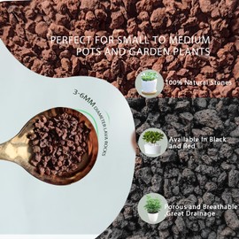 Lava Rocks for Plants, 5lbs Volcanic Stones Gravel Horticultural Drainage Potting Soil for Indoor Outdoor Plants, Succulents, Bonsai, Cactus, Vase Fillers, Top Dressing (5LBS, RED, 1)