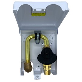 White PVC Gas Plug, 1/2" Rear Inlet, 3/8" Quick Disconnect Outlet