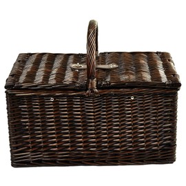 Picnic at Ascot Buckingham Willow Picnic Basket with Service for 4 with Blanket- London Plaid