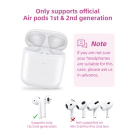 Jinstyles Charging Case Replacement for AirPods 1st & 2nd Generation - Wireless Charger Case with Bluetooth Pairing Sync Button - White