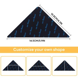 Rug Pads Grippers, 8 PCS Carpet Tape, Non Slip, Anti Slip, Double Sided Anti Curling Reusable Rug Tape, for Carpet,Hardwood Floors,Tile,Mats (Triangle
