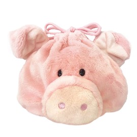NICI 3090650 Pink Pig Drawstring Pouch Figure Face Pouch German Plush Gift Pig