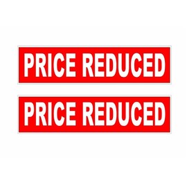 2-6x24 Price Reduced Real Estate Rider Sign Red Reverse Out