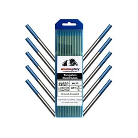 WeldingCity 10-pk Assorted Premium TIG Welding Tungsten Electrode 2.0% Lanthanated (Blue, EWLa20) 3/32" (5-pcs) and 1/8" (5-pcs)