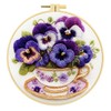Zhenqing Pansy Embroidery Kit for Beginners, Pre-Printed 29x29cm Cotton Fabric