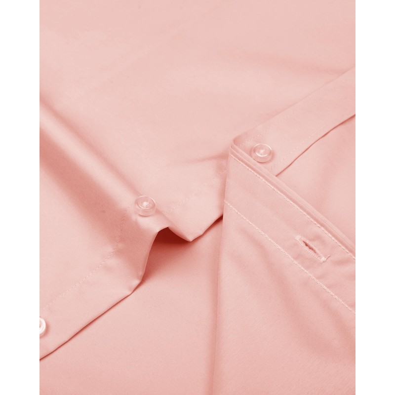 J.VER Men's Dress Shirts Solid Long Sleeve Stretch Wrinkle-Free Formal