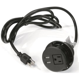 UrbanPro Office Plastic and Rubber Wire Power Grommet in Black