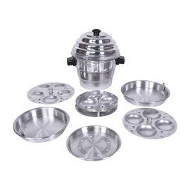 Generic RR Kitchen Wares Idli-Dhokla Maker (15 Idli) Idli Cooker with 4 Idli Plates,2 Dhokla Plates and 1 Patra Plate - Aluminium