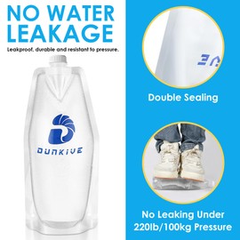 Dunkive Hiking 1L Collapsible Water Bottles Compatible with Sawyer Water Filters, Lightweight & Durable Reusable Water Filter Bags for Camping, Hiking, Travel