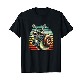 Gas Mask Snail Creepy Vintage Retro T-Shirt