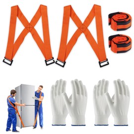 2 Person Moving Carrier Set - Ergonomic Transport Belt and Lifting Strap, Ideal for Lifting Furniture and Appliances, Load Capacity up to 370 kg, Length up to 3.7 m - Includes 2 Pairs of Protective