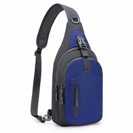 REETEE Lightweight Chest Bag Sling Shoulder Backpacks, Chest Bag Men's with Adjustable Shoulder Strap, Shoulder Bag Crossbody Bag Backpack for Outdoor Sports, Cycling, Dog Hiking, blue, leisure