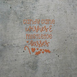 Decal Stickers of Candy Cane Wishes and Mistletoe Kisses (Nut Brown) (Set of 2) Premium Waterproof Decal Stickers for Laptop Phone Accessory Helmet Car Window Mug Tuber - BICVER1c25691NB0124