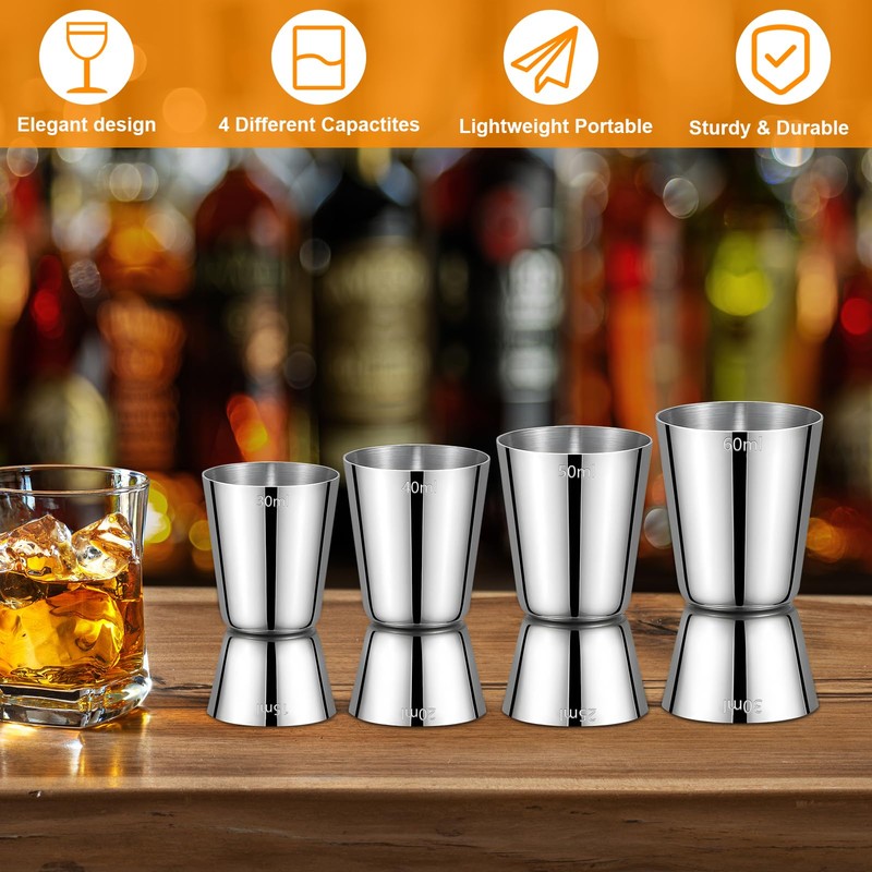 Cocktail Jigger Measuring Cup Stainless Steel Bar Measure 3cl/4cl/5cl/6cl Gin