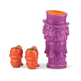 Geeki Tikis Willy Wonka And The Chocolate Factory Mug Set | Officially Geeki Tiki Willy Wonka Ceramic Tiki Style Cup Sets | Includes An 18-Ounce Willy Wonka And 2 2-Ounce Oompa Loompas