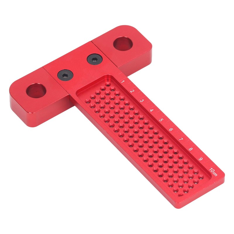 Woodworking Scriber T Square Ruler 100mm Aluminum Alloy Hole Positioning