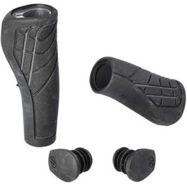 Herrmans Unisex Line Handlebar Grips, Black, 125/90 mm