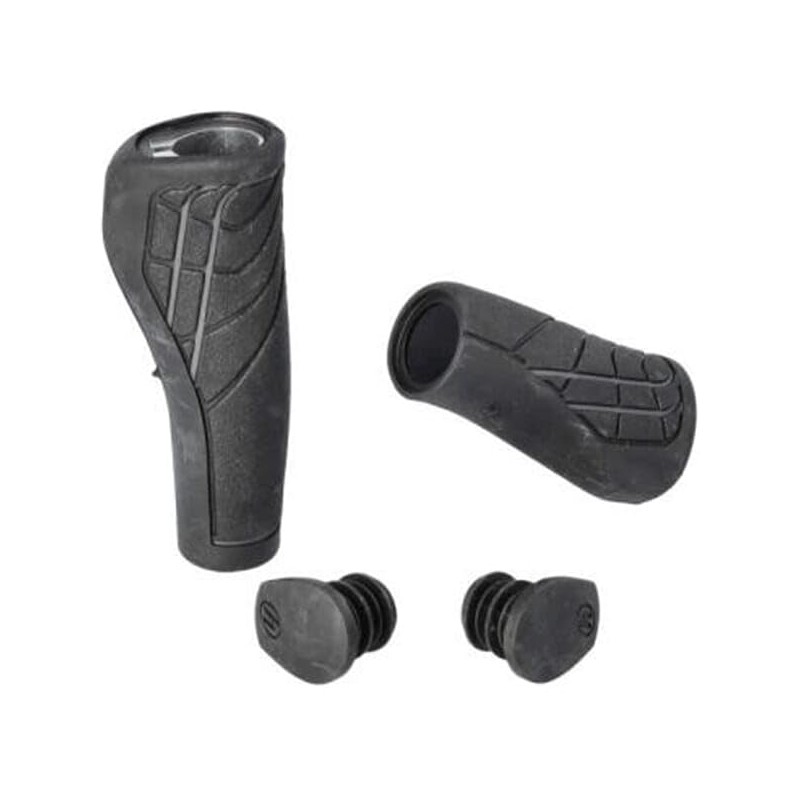 Herrmans Unisex Line Handlebar Grips, Black, 125/90 mm