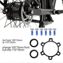 Hominas Bicycle Boost Hub Conversion Kit Adapter, Bike Hub Conversion Adapter Alloy Bicycle Hub Adapter Front/Rear for Bicycle Hubs (First 100 x 15 to 110 x 15)