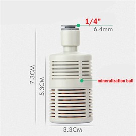 Water Filter 1 Piece 1/4 Inch PP Cover + Stainless Steel Mesh + Mineralisation Ball for Water Filter to Reduce Limescale Chlorine Taste-Interrupting Substances in Tap Water