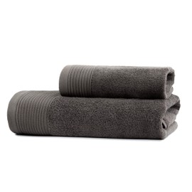 Ferò Luxury 2-Piece Towel Set, 100% Cotton Premium Low Twist, 550 g/m², Ultra Soft and Absorbent, Italian Design, Pair of Face & Guest Towels, 50 x 100, 50 x 30 cm, Grey