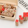 Bavane 40PCS Cute Mini Wood Rubber Stamp Set DIY Diary