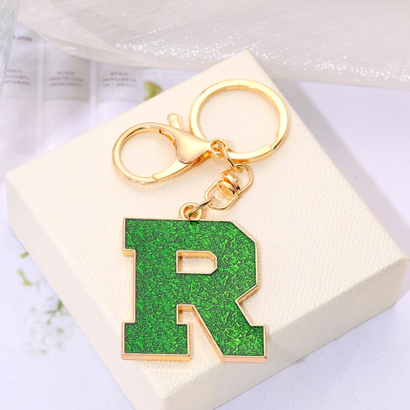 Retui Purple Green Dark Blue Letter A-Z Keychain for Women
