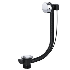 SPARES2GO Bath Waste Combination Twist Plug 40mm 1.5" Overflow Pop Up Trap (Chrome Silver)
