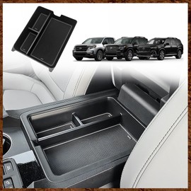 Muslogy Center Console Organizer Compatible with Honda Pilot 2023 2024 2025, 2024 Ridgeline/Passport Center Console Storage Box Divider Inserts Interior Accessories ABS Material(Gray)