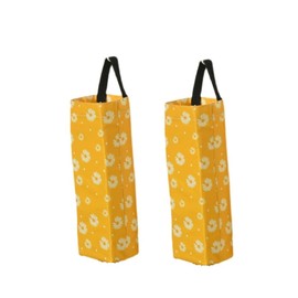 Audiofan Plastic Bag Stockers, Kitchen Organizer, Floral, Yellow, 2-piece Set, Product Size Approx. 13.0 x Diameter 4.7 inches (33 x 12 cm)