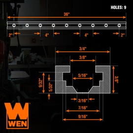 WEN 36-Inch Universal T-Track Kit for Woodworking, 2-Pack (WAT360)