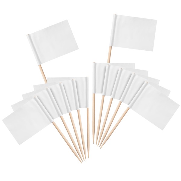 Mr. Pen- Blank Toothpick Flags, White, 100 Pcs, Cheese Markers,