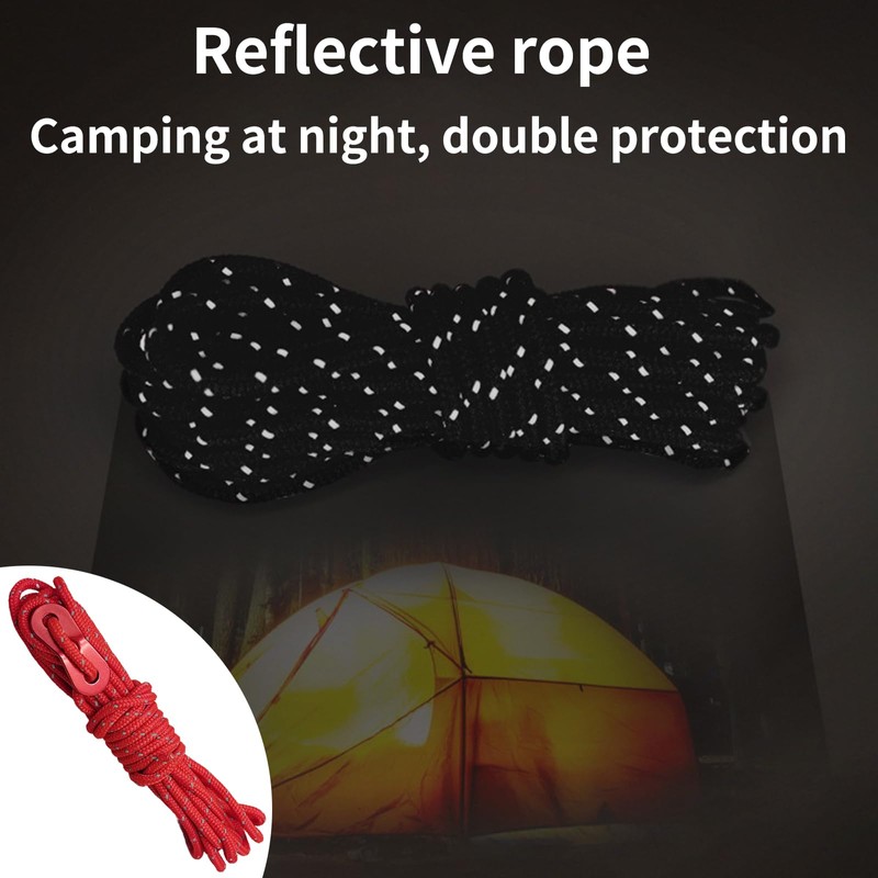 Skyzone 6 Pack Reflective Ropes - 4mm x 4M Camping