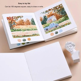 30 Sheets Watercolor Sketchbooks, Portable Water Color Art Painting 300GSM White Paper Pad Art Supplies for Sketching Painting Doodling Writing (Green)
