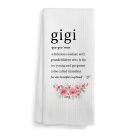NOQL Gigi Kitchen Towels Dishcloths, Gigi Gifts, Gigi Gifts for Grandma, Grandma Gifts, Gigi, Gigi Definition Drying Cloth Hand Towels Tea Towels for Bathroom Kitchen, 16×24 Inches